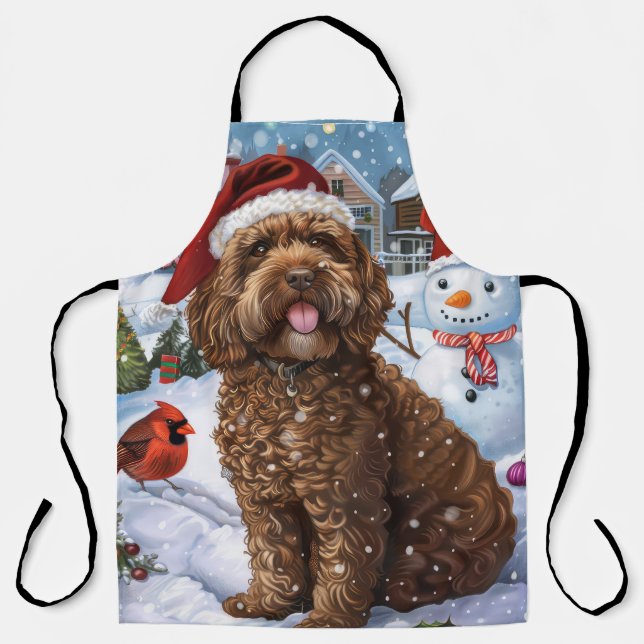Cockapoo Winter Wonderland Christmas Joy  Apron (Front)