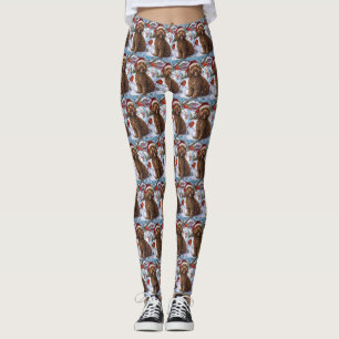 Cockapoo Winter Wonderland Christmas Joy Leggings