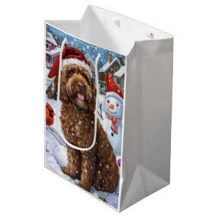 Cockapoo Winter Wonderland Christmas Joy Medium Gift Bag