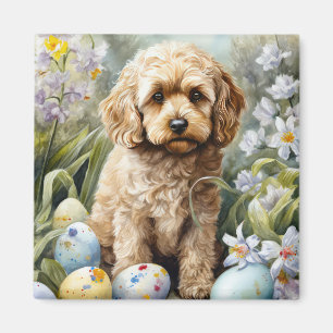 Cockapoo with Easter Eggs Holiday  Magnet