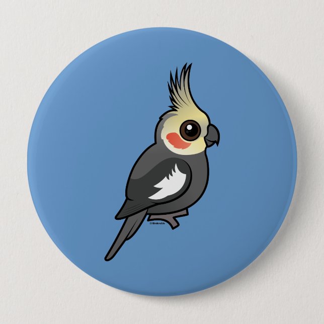 Cockatiel 10 Cm Round Badge (Front)