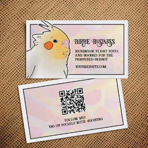 Cockatiel Bird Breeder Parrot Toy Social Media QR Business Card