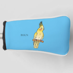Cockatiel bird cartoon illustration golf head cover