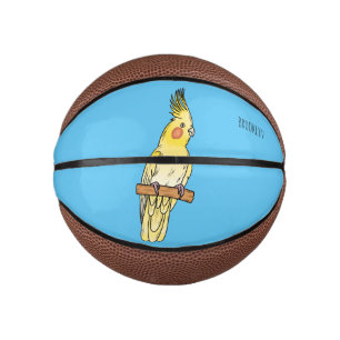 Cockatiel bird cartoon illustration mini basketball