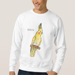 Cockatiel bird cartoon illustration sweatshirt