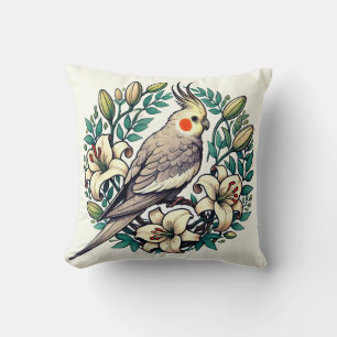 Cockatiel Bird Illustration Cushion