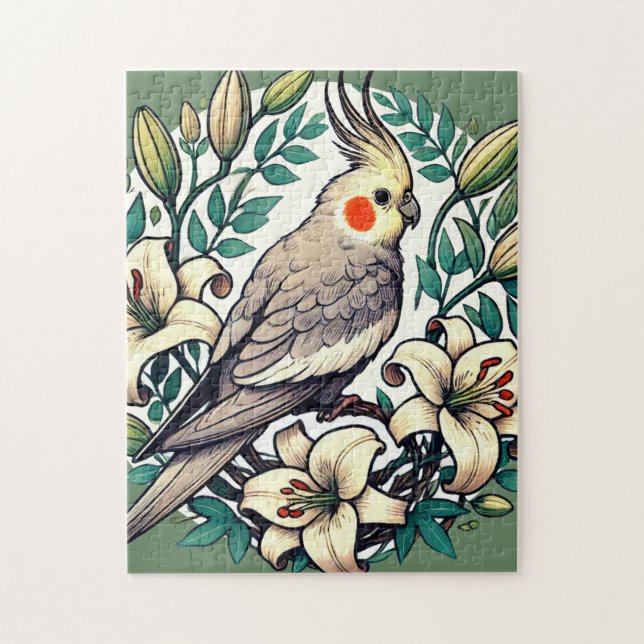 Cockatiel Bird Illustration                        Jigsaw Puzzle (Vertical)