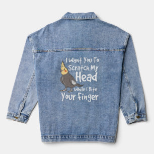 Cockatiel Bird Parrot Cockatiel Denim Jacket