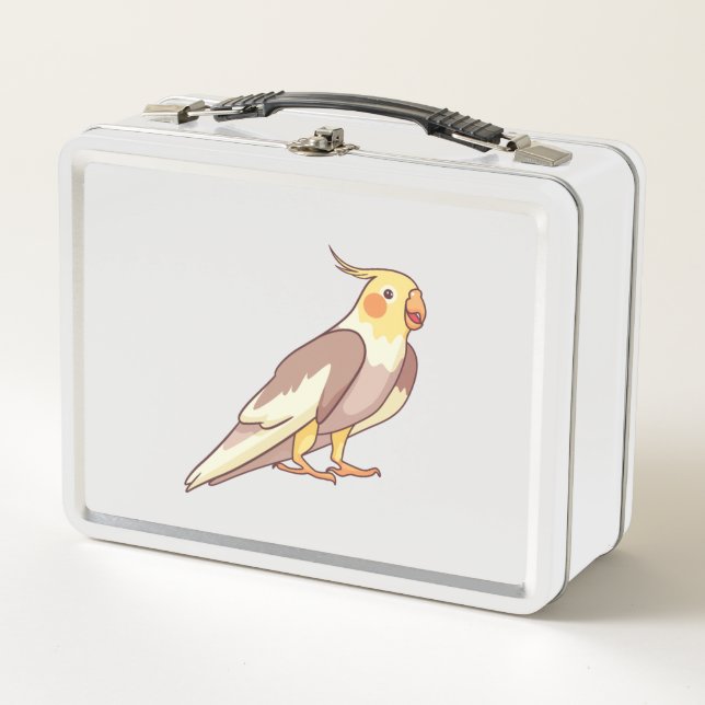 Cockatiel Bird Parrot Metal Lunch Box (Front)