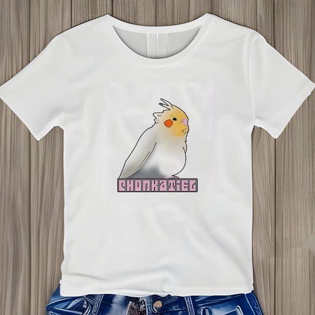 Cockatiel Chonky Birb Meme Cute Funny Pet Bird Tri-Blend Shirt (Funny Cockatiel Shirt)
