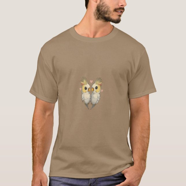 Cockatiel Cockatiels Heart Parrot Birds family T-Shirt (Front)
