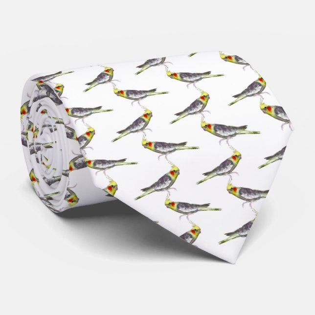 Cockatiel Frenzy Tie Double Sided (Choose Colour) (Rolled)