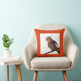 Cockatiel Grey and Yellow Pet Bird Photograph Cushion
