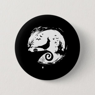 Cockatiel Halloween Costume Moon Silhouette Creepy 6 Cm Round Badge