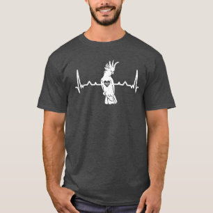 Cockatiel Heart Beat Parakeet Bird lover funny T-Shirt