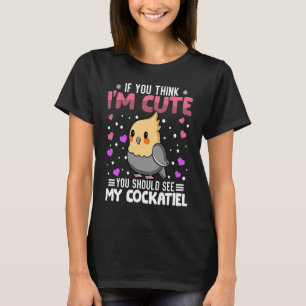Cockatiel Heart Valentine's Day Animal For Womens T-Shirt