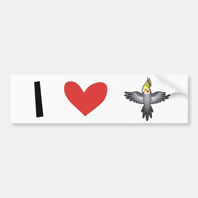 Cockatiel Love Bumper Sticker (Front)