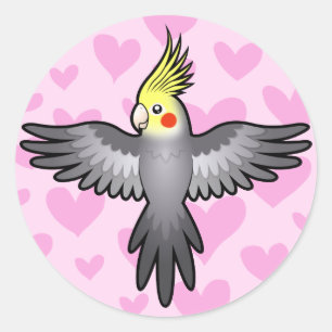 Cockatiel Love Classic Round Sticker