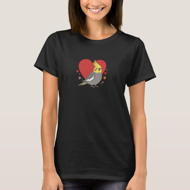 Cockatiel Love + Heart T-Shirt (Front)