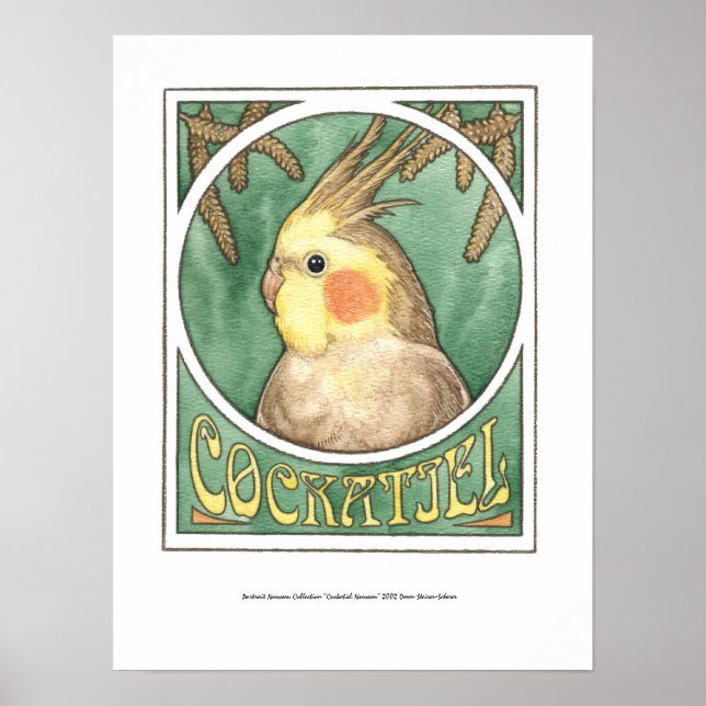 Cockatiel Nouveau Poster (Front)