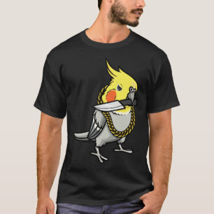 Cockatiel Parrot With Knife T-Shirt