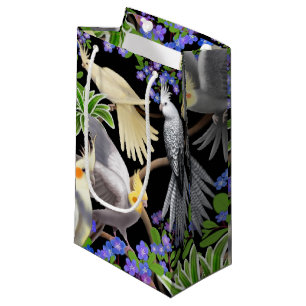 Cockatiel Parrots in Forget Me Nots Gift Bag