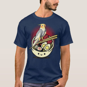 Cockatiel Ramen Funny Lutino Cockatoo Parrot Bird  T-Shirt