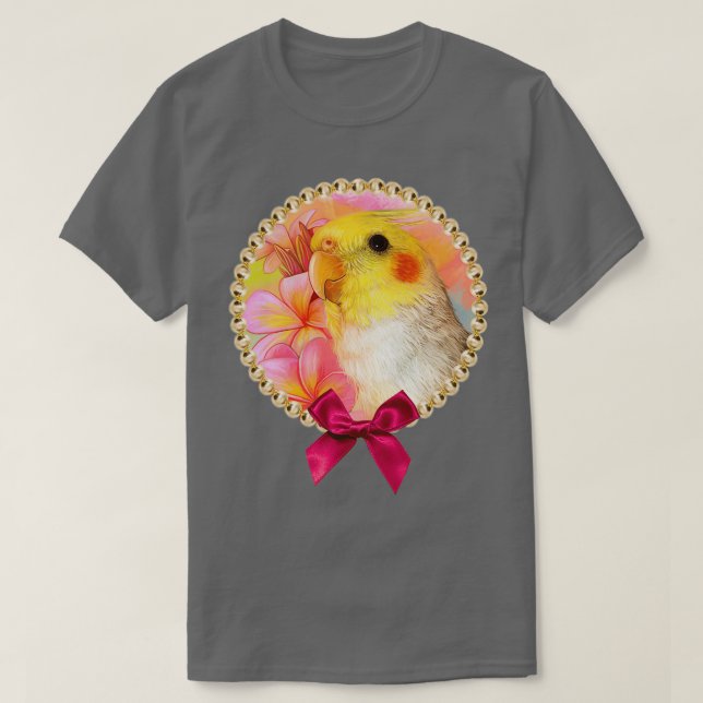 Cockatiel with frangipani T-Shirt (Design Front)