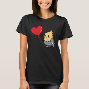 Cockatiel With Heart Balloon Valentines Day Love B T-Shirt