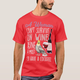 Cockatiels and Wine Bird Parrot Mum T-Shirt