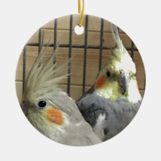 Cockatiels Ceramic Tree Decoration