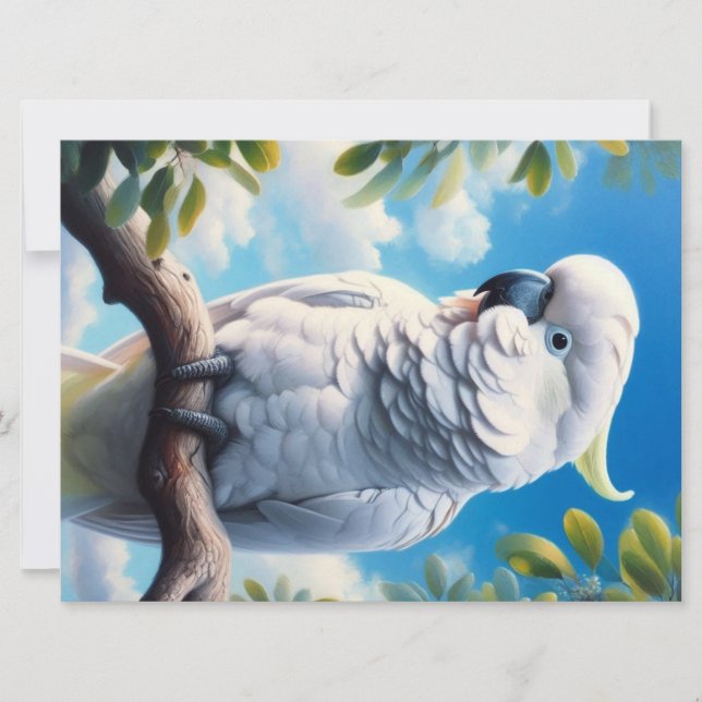 Cockatoo art  holiday card (Front)