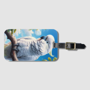 Cockatoo art luggage tag