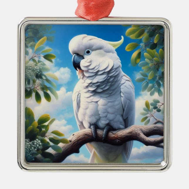 Cockatoo art  metal tree decoration (Front)