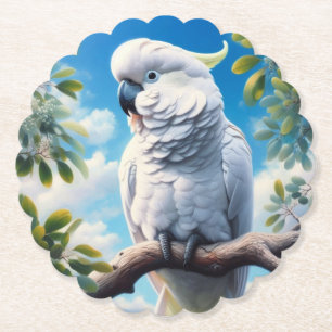 Cockatoo art paper coaster