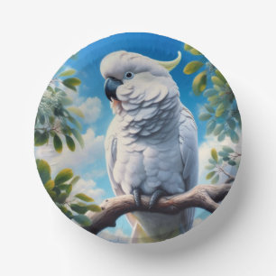 Cockatoo art paper plate