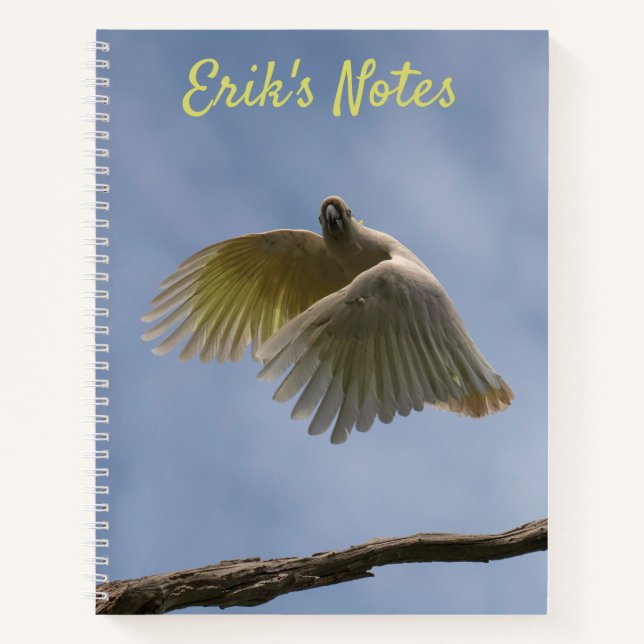 Cockatoo Australia Bird Parrot Fly Sky Photo Notebook (Front)