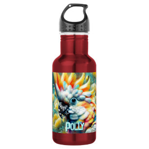 Cockatoo Bird Yellow Poppies Personalised 532 Ml Water Bottle