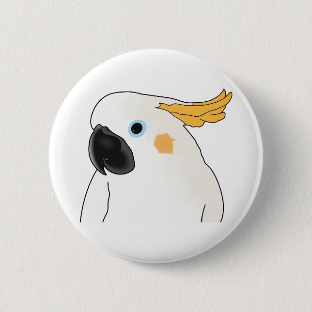 Cockatoo Bust 6 Cm Round Badge (Front)