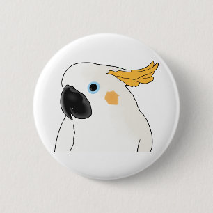 Cockatoo Bust 6 Cm Round Badge
