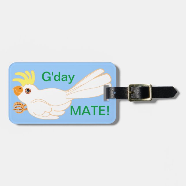 Cockatoo Gday Mate! Luggage Tag (Front Horizontal)
