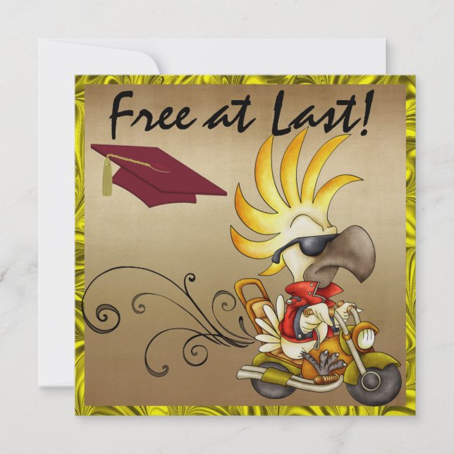 Cockatoo Graduation Biker - SRF Invitation (Front)
