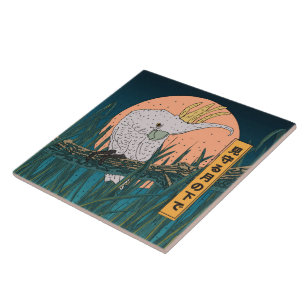 Cockatoo Japanese travel poster Tile