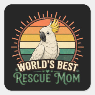 Cockatoo Rescue Bird Mum Square Sticker