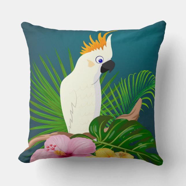 Cockatoo Throw Pillow (Front)