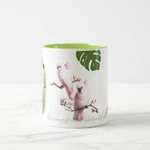 "cockatoos" Two-Tone coffee mug