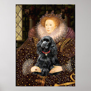 Cocker (black) - Queen Poster