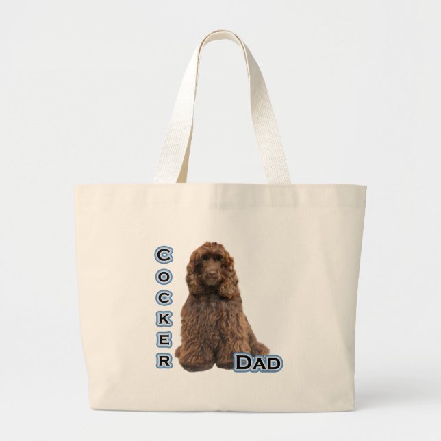 Cocker(brown) Dad 4 Large Tote Bag (Front)