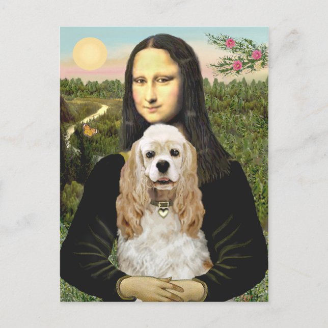 Cocker (Buff) - Mona LIsa Postcard (Front)