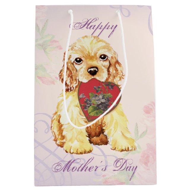 Cocker Heart Mum Medium Gift Bag (Front)